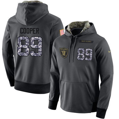 NFL Men's Nike Oakland Raiders #89 Amari Cooper Stitched Black Anthracite Salute to Service Player Performance Hoodie