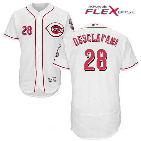 Men's Cincinnati Reds #28 Anthony DeSclafani White Home Stitched MLB Majestic Flex Base Jersey