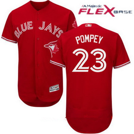 Men's Toronto Blue Jays #23 Dalton Pompey Red Stitched MLB 2017 Majestic Flex Base Jersey