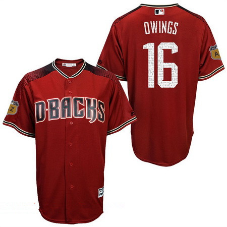 Men's Arizona Diamondbacks #16 Chris Owings Red 2017 Spring Training Stitched MLB Majestic Cool Base Jersey