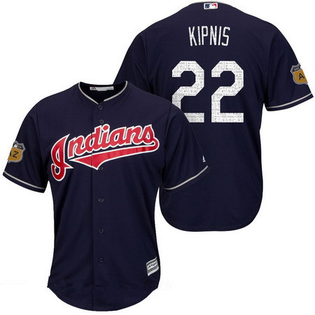 Men's Cleveland Indians #22 Jason Kipnis Navy Blue 2017 Spring Training Stitched MLB Majestic Cool Base Jersey