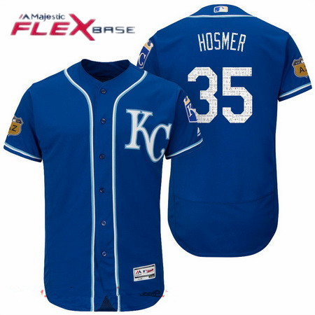 Men's Kansas City Royals #35 Eric Hosmer Royal Blue 2017 Spring Training Stitched MLB Majestic Flex Base Jersey