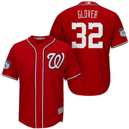 Men's Washington Nationals #32 Koda Glover Red 2017 Spring Training Stitched MLB Majestic Cool Base Jersey