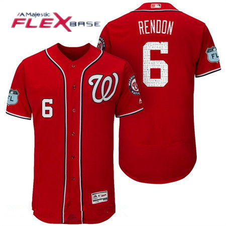 Men's Washington Nationals #6 Anthony Rendon Red 2017 Spring Training Stitched MLB Majestic Flex Base Jersey