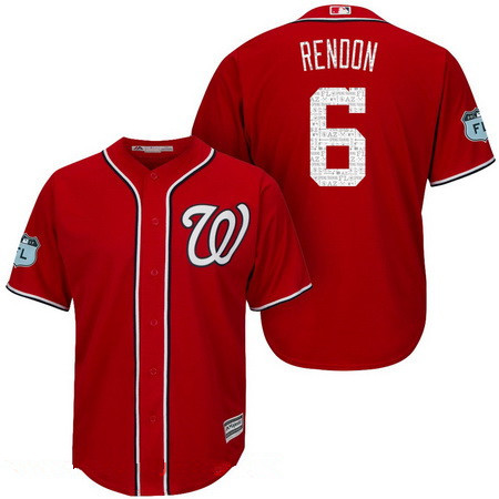 Men's Washington Nationals #6 Anthony Rendon Red 2017 Spring Training Stitched MLB Majestic Cool Base Jersey