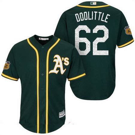 Men's Oakland Athletics #62 Sean Doolittle Green 2017 Spring Training Stitched MLB Majestic Cool Base Jersey