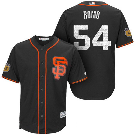 Men's San Francisco Giants #54 Sergio Romo Black 2017 Spring Training Stitched MLB Majestic Cool Base Jersey