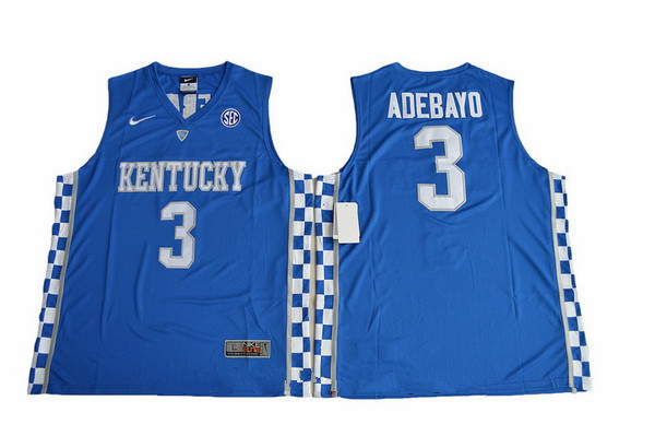 Men's Kentucky Wildcats #3 Edrice Adebayo Royal Blue College Basketball 2017 Nike Swingman Stitched NCAA Jersey