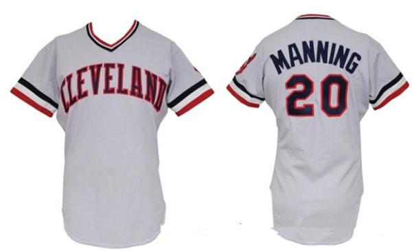 Men's Cleveland Indians #20 Rick Manning Retired Gray Pullover Cooperstown Collection Stitched MLB Majestic Jersey