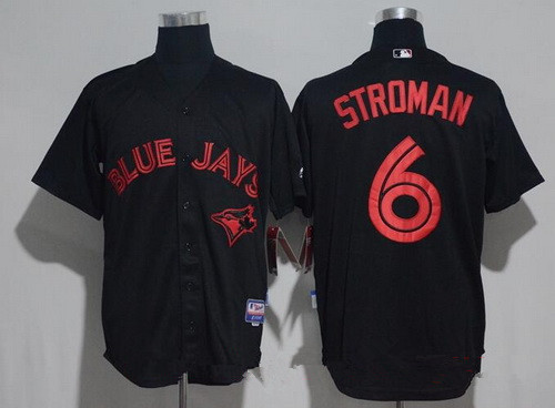 Men's Toronto Blue Jays #6 Marcus Stroman Lights Out Black Fashion Stitched MLB Majestic Cool Base Jersey