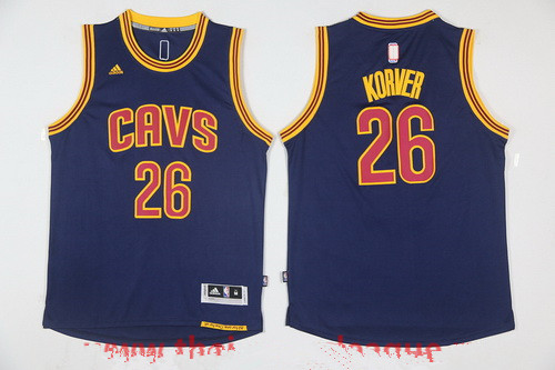 Men's Cleveland Cavaliers #26 Kyle Korver Navy Blue adidas Revolution 30 Swingman Stitched NBA Jersey