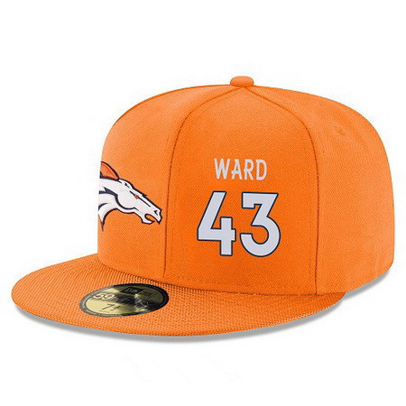 Denver Broncos #43 T.J. Ward Snapback Cap NFL Player Orange with White Number Stitched Hat