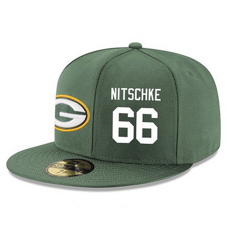 Green Bay Packers #66 Ray Nitschke Snapback Cap NFL Player Green with White Number Stitched Hat