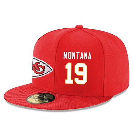 Kansas City Chiefs #19 Joe Montana Snapback Cap NFL Player Red with White Number Stitched Hat