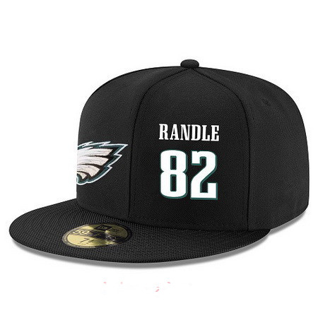 Philadelphia Eagles #82 Mike Quick Snapback Cap NFL Player Black with White Number Stitched Hat