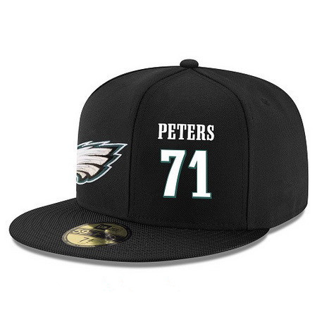 Philadelphia Eagles #71 Jason Peters Snapback Cap NFL Player Black with White Number Stitched Hat