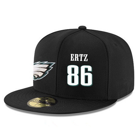 Philadelphia Eagles #86 Zach Ertz Snapback Cap NFL Player Black with White Number Stitched Hat