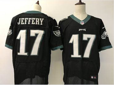 Men's Philadelphia Eagles #17 Alshon Jeffery Black Alternate Stitched NFL Nike Elite Jersey