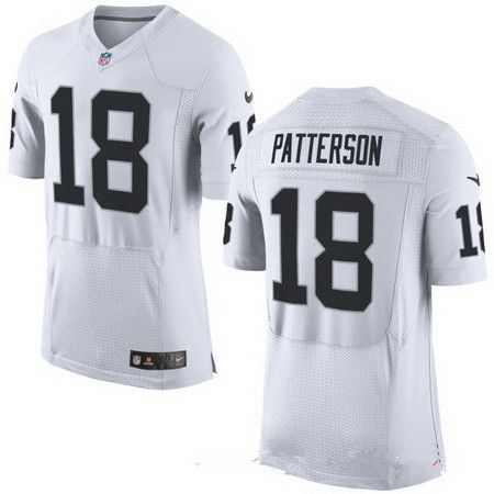 Men's Oakland Raiders #18 Cordarrelle Patterson White Road Stitched NFL Nike Elite Jersey