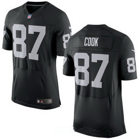 Men's Oakland Raiders #87 Jared Cook Black Team Color Stitched NFL Nike Elite Jersey