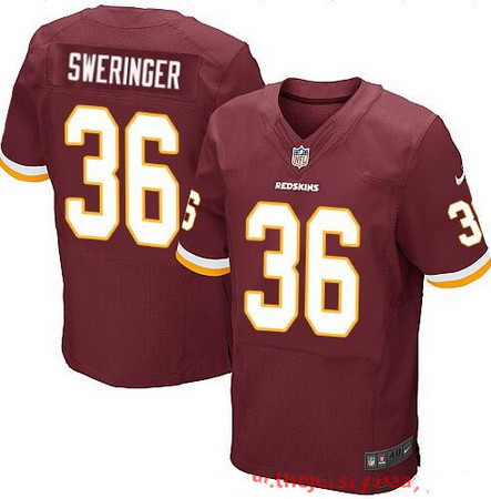 Men's Washington Redskins #36 D.J. Swearinger Burgundy Red Team Color Stitched NFL Nike Elite Jersey