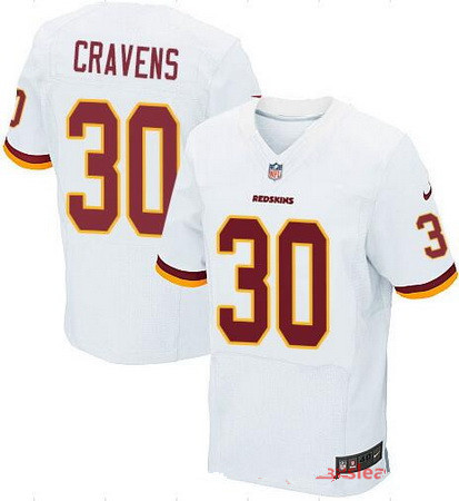 Men's Washington Redskins #30 Su'a Cravens White Road Stitched NFL Nike Elite Jersey