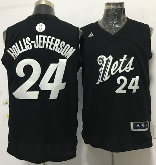 Men's Brooklyn Nets #24 Rondae Hollis-Jefferson adidas Black 2016 Christmas Day Stitched NBA Swingman Jersey