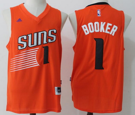 Men's Phoenix Suns #1 Devin Booker Orange Stitched NBA adidas Revolution 30 Swingman Jersey