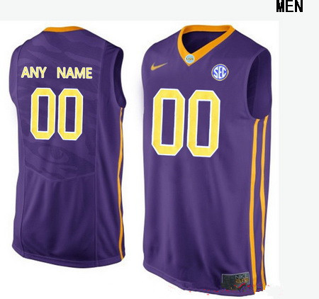 Men's LSU Tigers Custom College Basketball Nike Elite Jersey - Purple