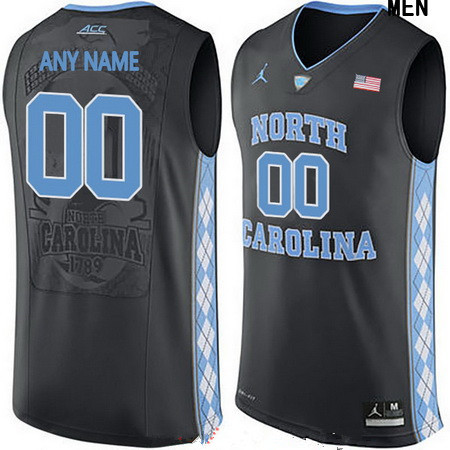 Men's North Carolina Tar Heels Custom Brand Jordan College Basketball Jersey - Black