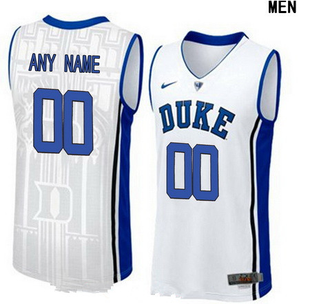 Youth Duke Blue Devils Custom V-neck College Basketball Nike Elite Jersey - White