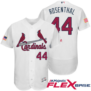 Men's St. Louis Cardinals #44 Trevor Rosenthal White Stars & Stripes Fashion Independence Day Stitched MLB Majestic Flex Base Jersey