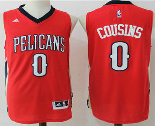 Men's New Orleans Pelicans #0 DeMarcus Cousins Red Stitched NBA Revolution 30 Swingman Jersey