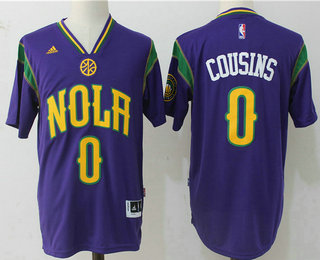 Men's New Orleans Pelicans #0 DeMarcus Cousins Revolution 30 Swingman 2017 Purple Short-Sleeved Jersey