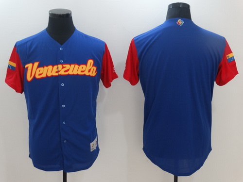 Men's Venezuela Baseball Majestic Royal Blue 2017 World Baseball Classic Blank Team Jersey