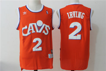 Men's Cleveland Cavaliers #2 Kyrie Irving Orange Hardwood Classics Soul Swingman Throwback Jersey