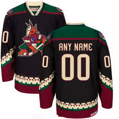 Men's Arizona Coyotes Black Throwback Custom CCM Vintage Hockey Jersey