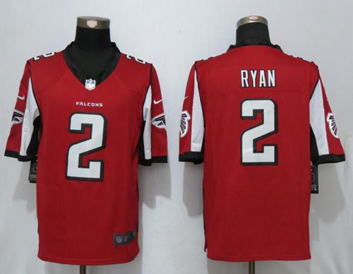 Nike Falcons #2 Matt Ryan Red Team Color Men's Stitched NFL Limited Jersey