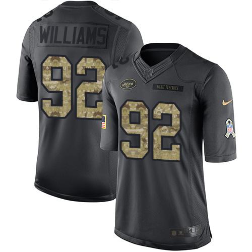 Youth New York Jets #92 Leonard Williams Black Anthracite 2016 Salute To Service Stitched NFL Nike Limited Jersey