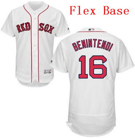 Men's Boston Red Sox #16 Andrew Benintendi White Home Stitched MLB Majestic Flex Base Jersey