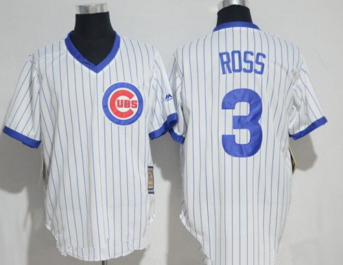 Men's Chicago Cubs #3 David Ross White Pullover 1994 Cooperstown Collection Stitched MLB Majestic Jersey