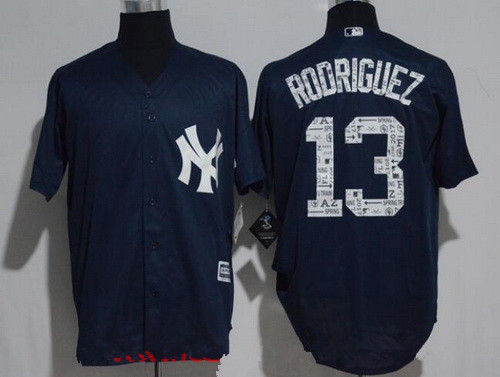 Men's New York Yankees #13 Alex Rodriguez Navy Blue 2017 Spring Training Stitched MLB Majestic Cool Base Jersey