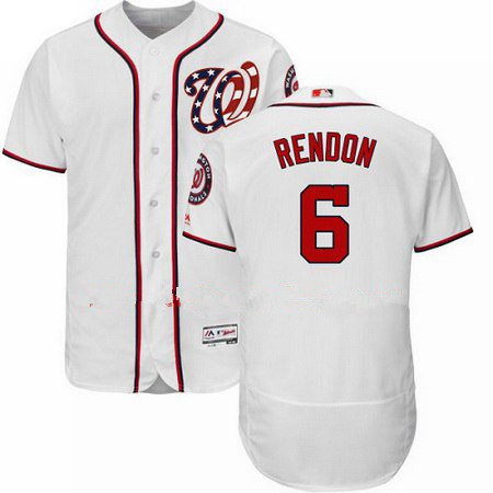 Men's Washington Nationals Flex Base #6 Authentic Anthony Rendon White Majestic MLB 2017 Home