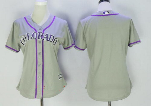 Women's Colorado Rockies Blank Gray Road Stitched MLB Majestic Cool Base Jersey