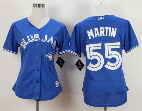 Women's Toronto Blue Jays #55 Russell Martin Royal Blue Stitched MLB Majestic Cool Base Jersey