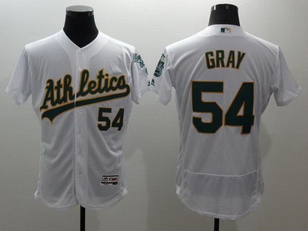 Men's Oakland Athletics #54 Sonny Gray White Flex Base 2016 MLB Player Baseball Jersey