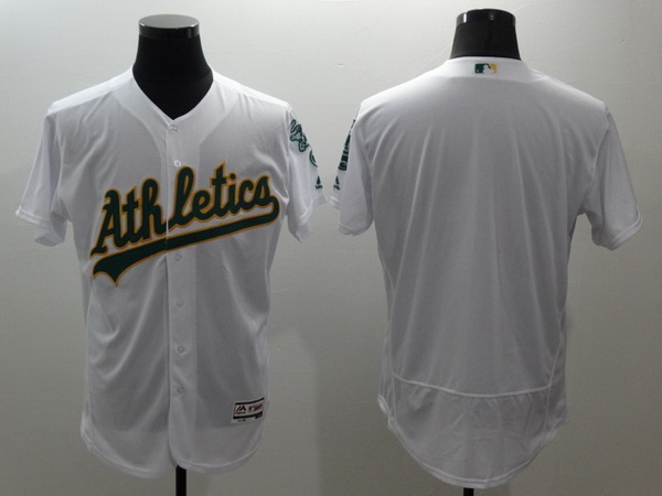 Men's Oakland Athletics Blank White Flex Base 2016 MLB Player Baseball Jersey