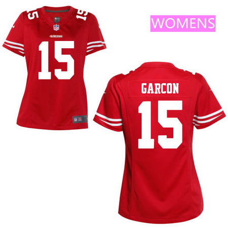 Women's San Francisco 49ers #15 Pierre Garcon Scarlet Red Team Color Stitched NFL Nike Game Jersey