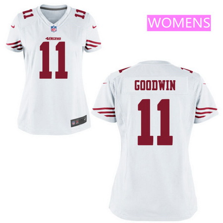 Women's San Francisco 49ers #11 Marquise Goodwin White Road Stitched NFL Nike Game Jersey