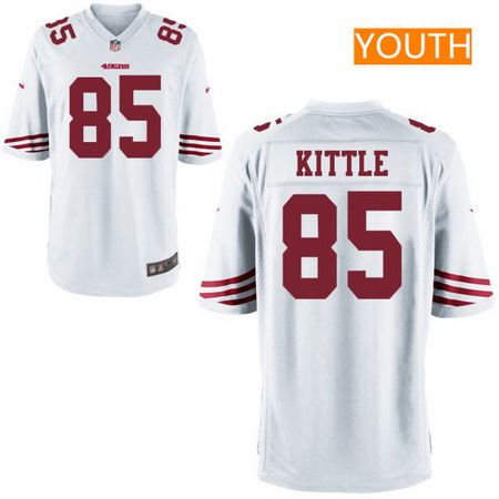 Youth 2017 NFL Draft San Francisco 49ers #85 George Kittle White Road Stitched NFL Nike Game Jersey